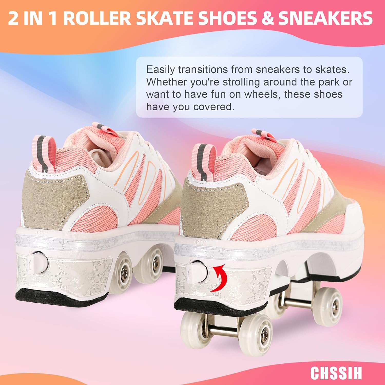 CHSSIH Zapatos de patinaje para niñas y niños  Tenis para mujer, zapatos con ruedas retráctiles  Cumpleaños Navidad para niños