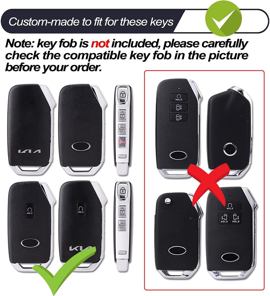 Funda protectora para llave de coche de TPU con cadena para Kia Soul (2020-2023) Forte (2019-2023) Telluride (2020-2023) K5Seltos (2021-2023) NIRO
