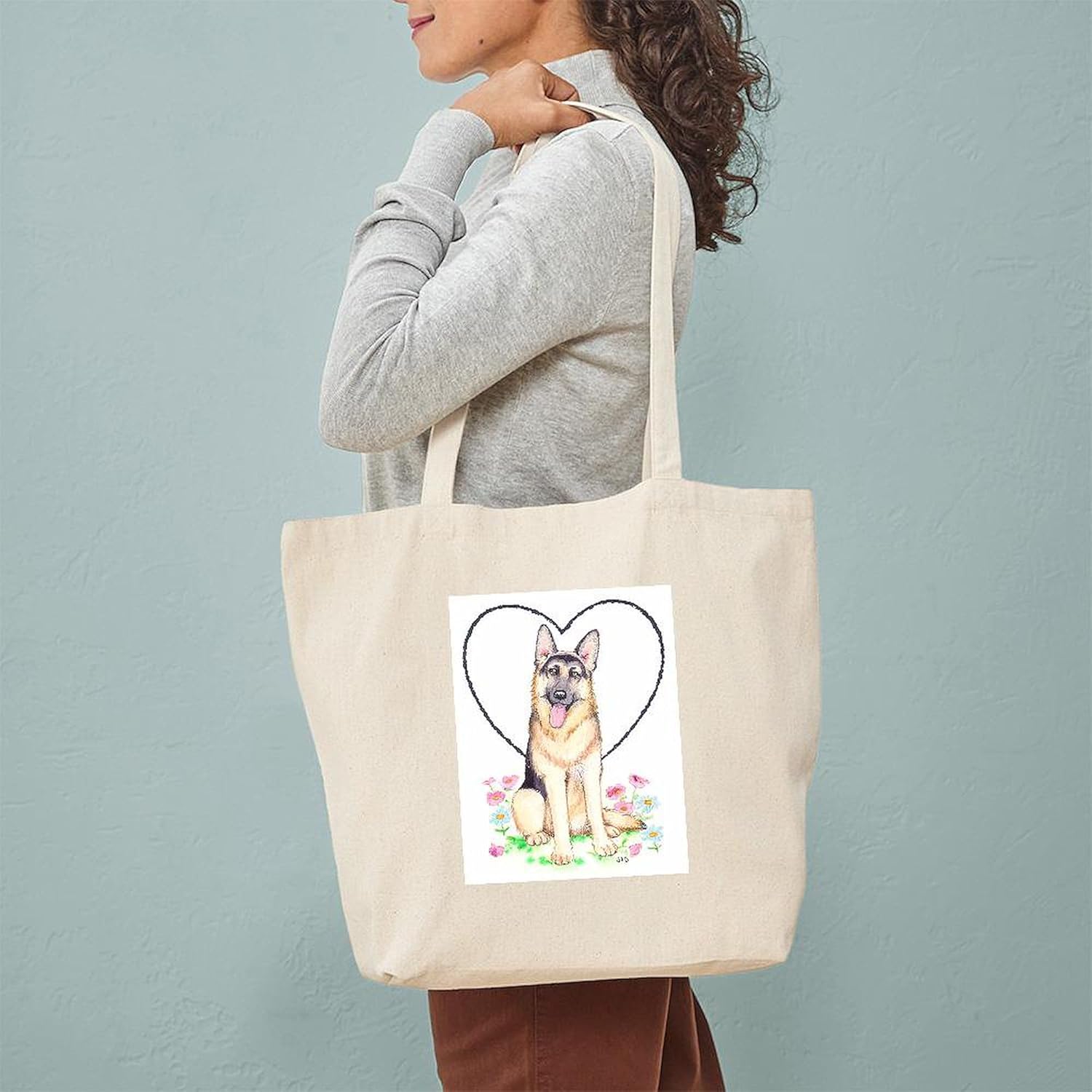 Cafepress Bolso de mano pastor alemán, Caqui