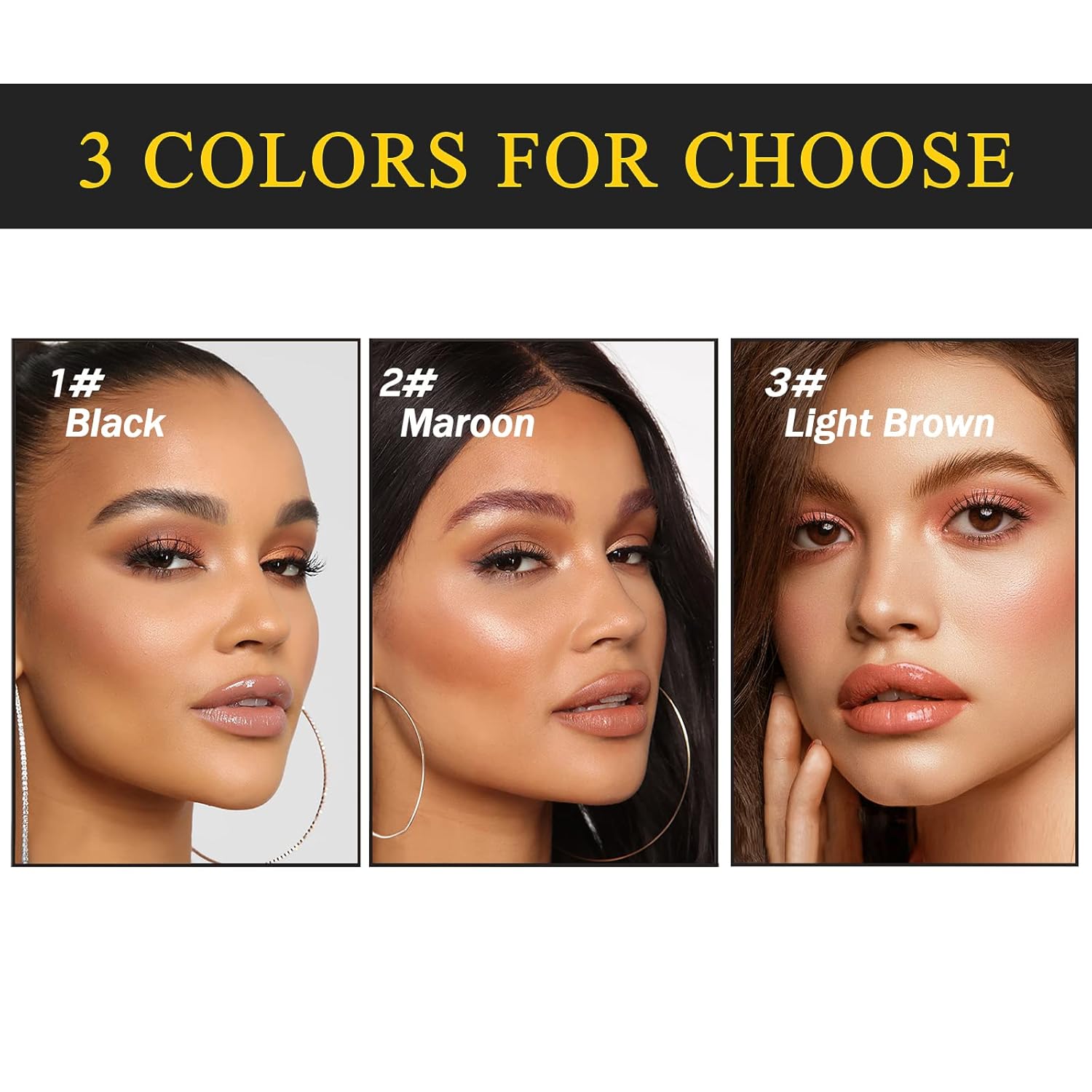 Kit de maquillaje de cejas, juego de color granate para cejas, fácil de usar, seguro y profesional, coloración de cabello para uso doméstico, larga