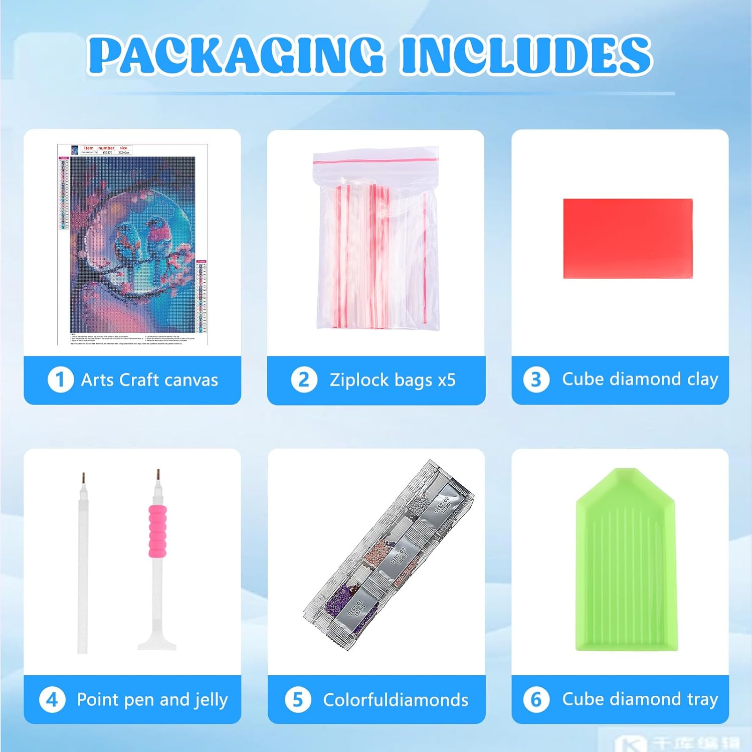 RICUVED Kit de pintura de diamantes de pájaros, kit de arte de diamantes de flores para adultos, pintura de diamante 5D, taladro redondo completo,