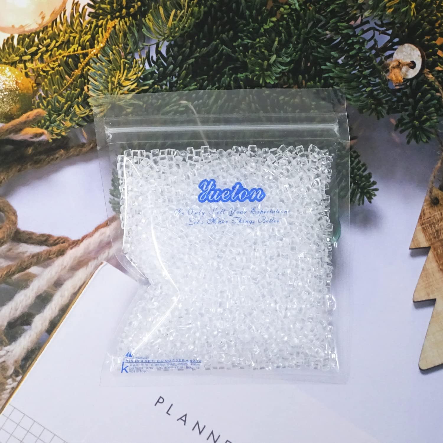 yueton Cubos de hielo de plástico transparente en miniatura de 0.118in para casa de muñecas, cubitos de hielo falsos, accesorios de bebidas de