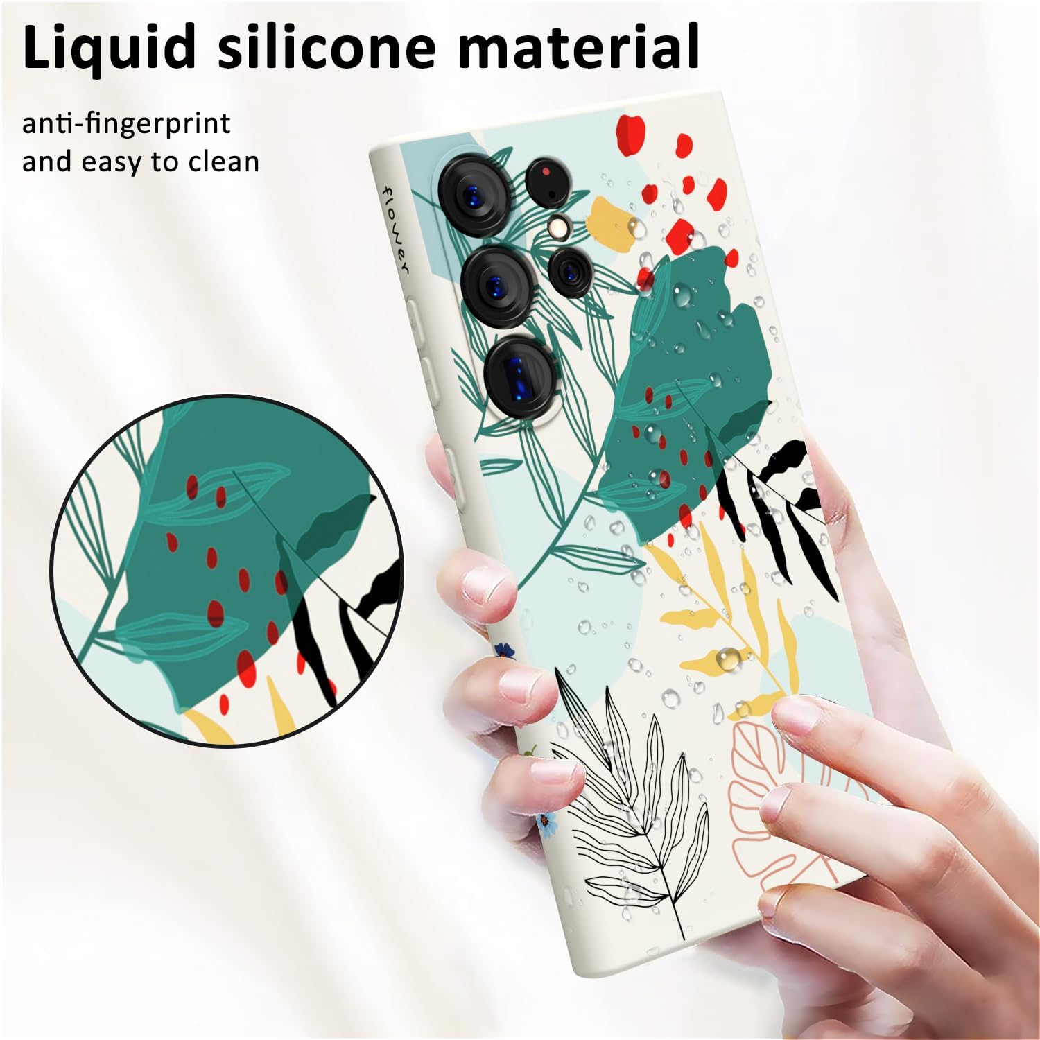 MINSCOSE Funda compatible con Samsung Galaxy S23 Ultra, bonito diseño floral colorido, TPU suave, delgada, delgada, femenina, funda protectora a