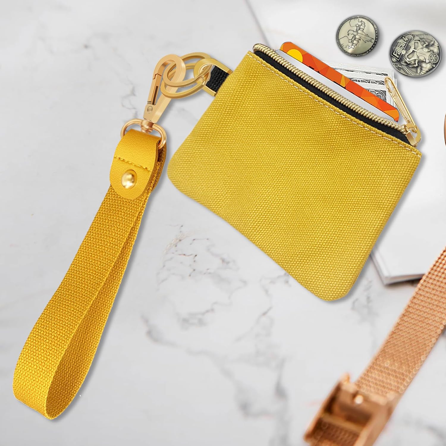 BuitBoll Llavero de pulsera, cartera y cartera para muñeca, llavero para hombres y mujeres