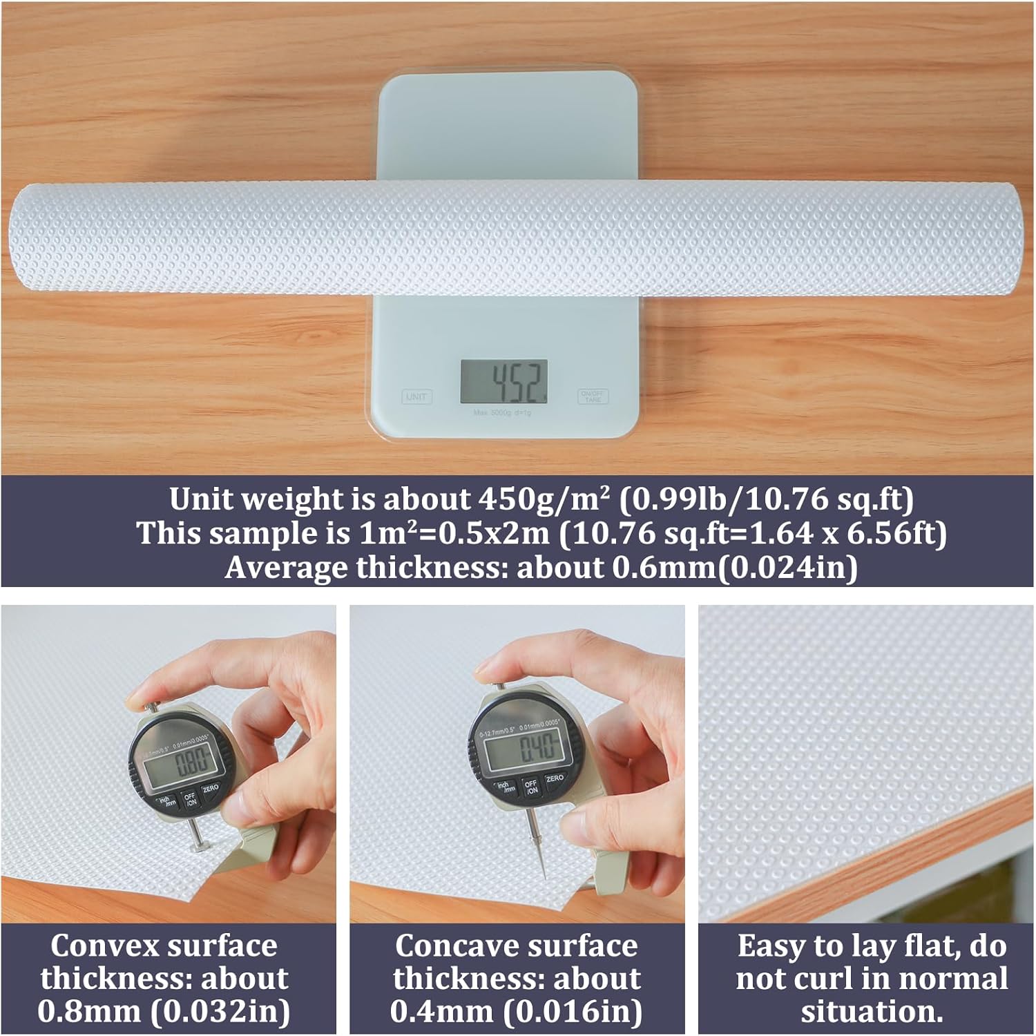 Hersvin Revestimientos para estantes, alfombrillas para cajones de cocina de 20 pulgadas x 20 pies, protector de armario de EVA no adhesivo, forro
