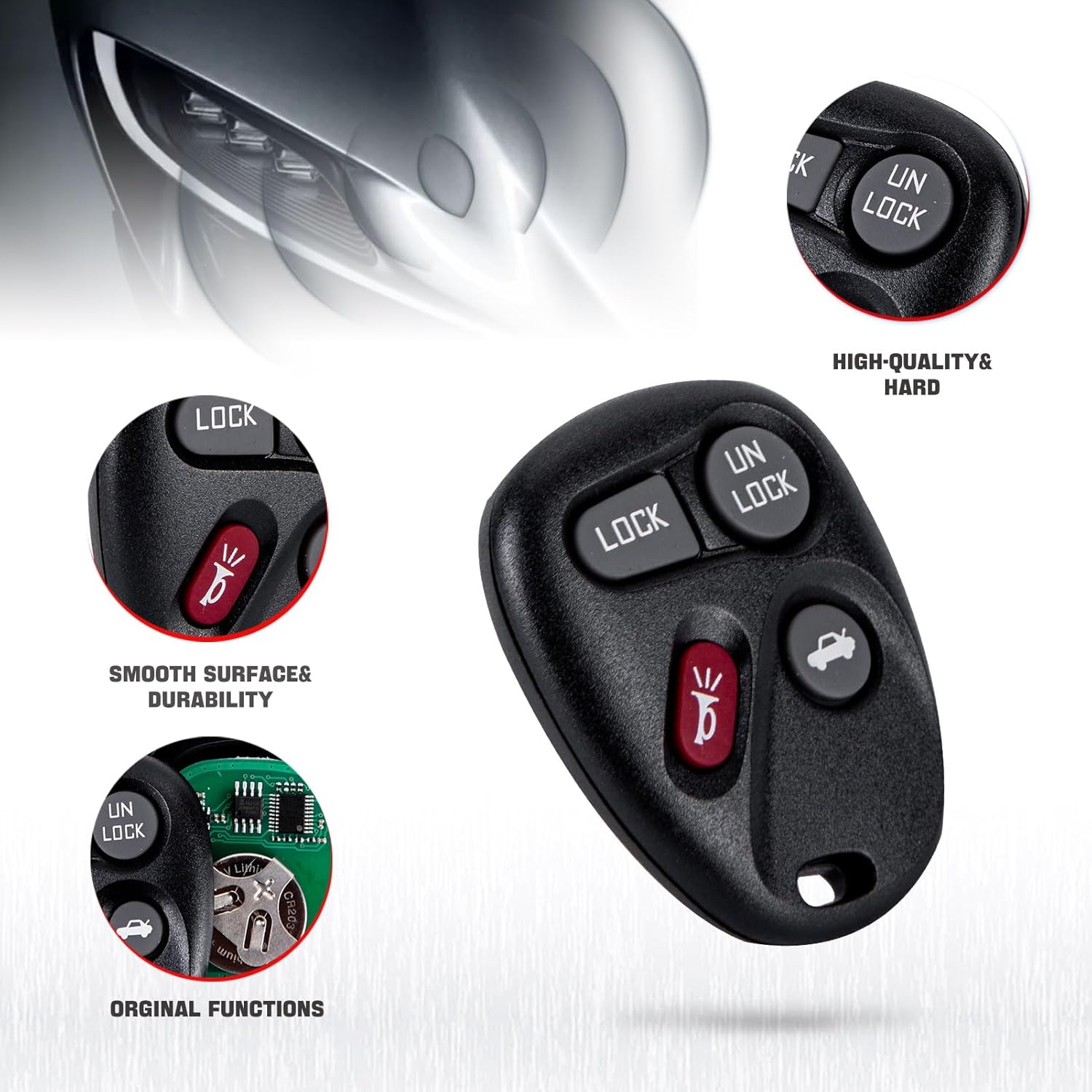 Reemplazo de llavero de coche con control remoto de entrada sin llave para Trailblazer GMC Envoy 2002-2007 2003 – 2008 Isuzu Ascender MYT3X6898B (1)