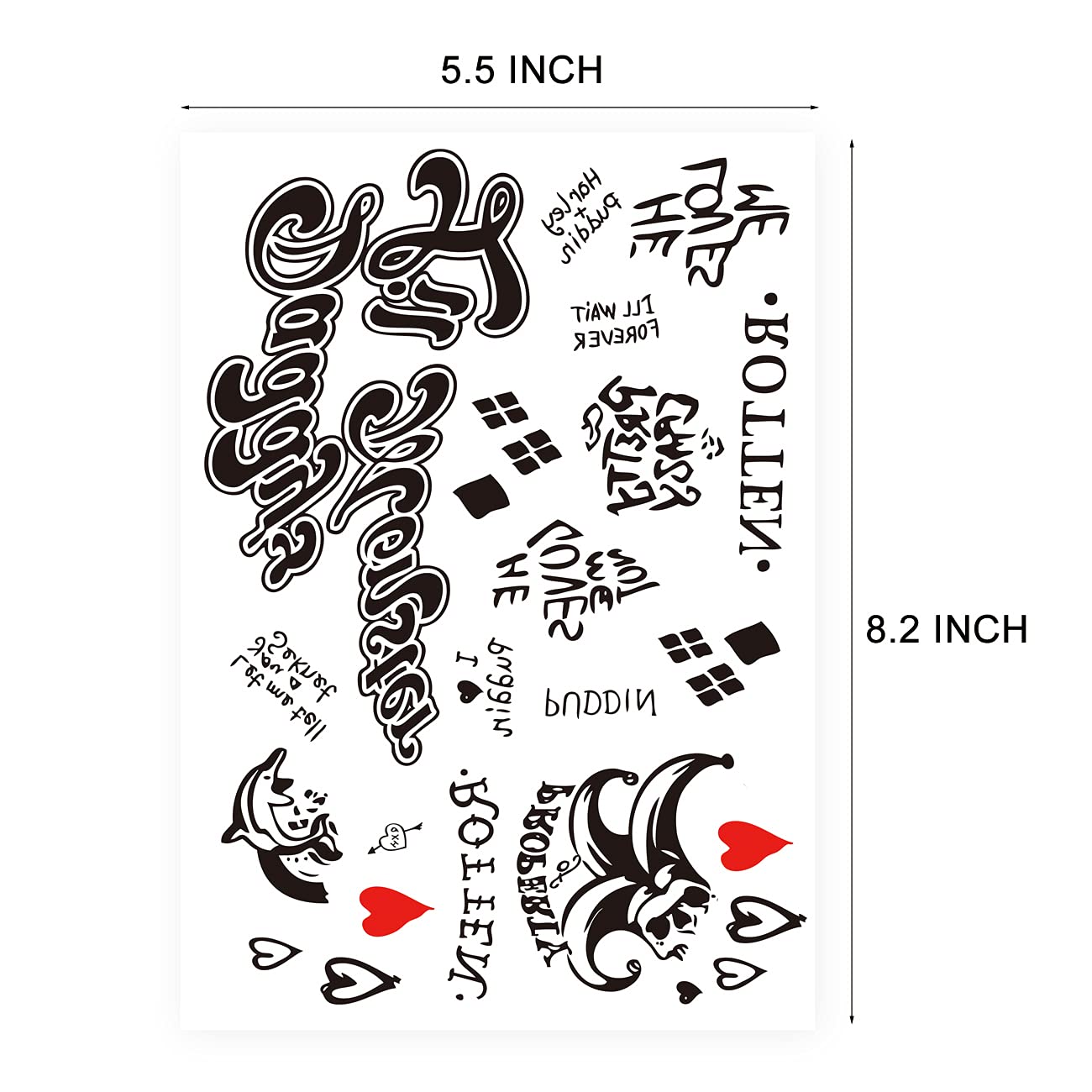 Fake Tattoos, 3 Small Sheets Women Temporary Tattoo Stickers for Women Girls Kids Halloween Costume Party Makeup