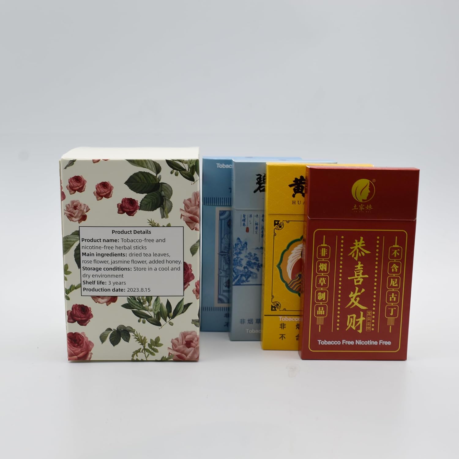 Wild Tea – Cigarrillos de hierbas, sin tabaco ni nicotina, 4 paquetes, 80 ahumados