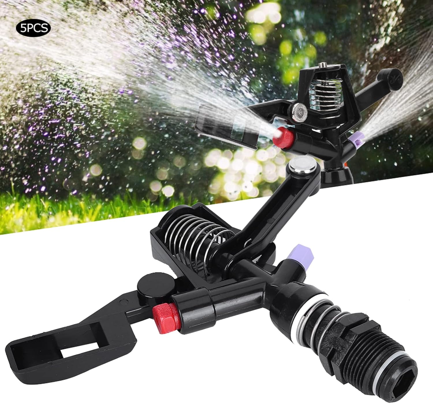 Fydun 5Pcs Nozzle Rotating Rocker Spraying Tool 34in DN20 M Thread for Agricultural Irrigation 5Pcs Nozzle Rotating Rocker for Family