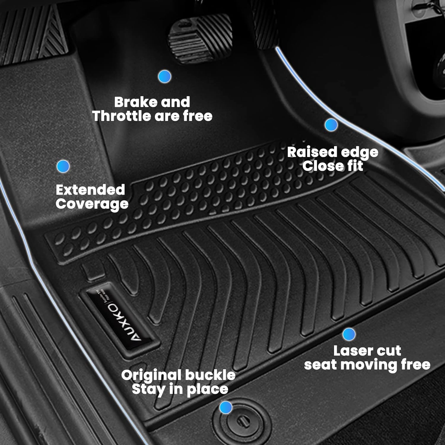 Auxko Alfombrillas para todo tipo de clima, alfombrilla de carga superior para Honda CR-V 2023 2024 (incluye híbrido), forros de goma de elastómero