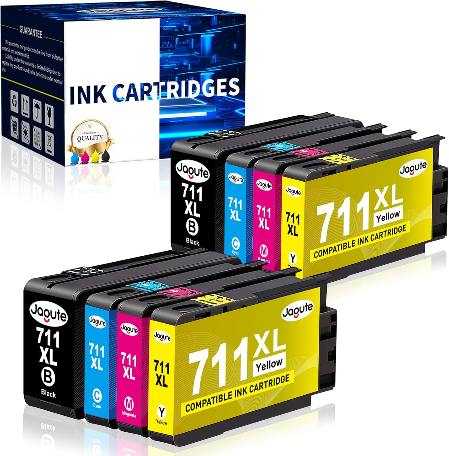 Jagute 711XL 711 – Cartuchos de tinta de repuesto para HP 711 XL, funciona con impresoras HP Designjet T100 T120 T520 de 24 pulgadas y 36 pulgadas