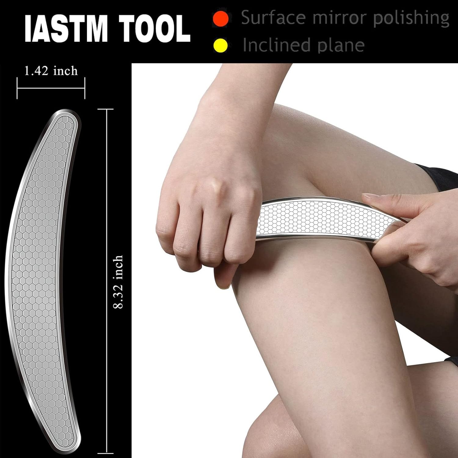 Juego de herramientas de raspador muscular Gua Sha de acero inoxidable 6 en 1, herramienta de masaje de raspado, herramienta raspadora de masaje