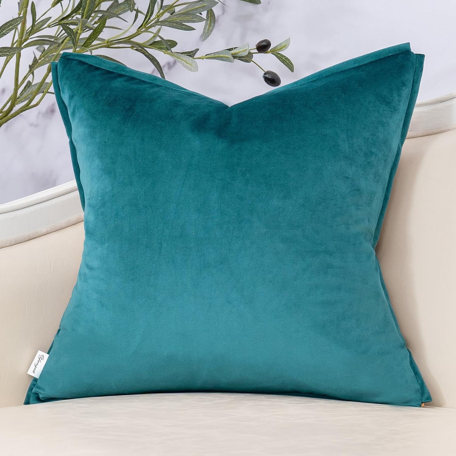Yangest Funda de almohada de terciopelo a rayas verdes, moderna y lujosa, funda de cojín neutra para sofá, dormitorio, sala de estar, decoración del