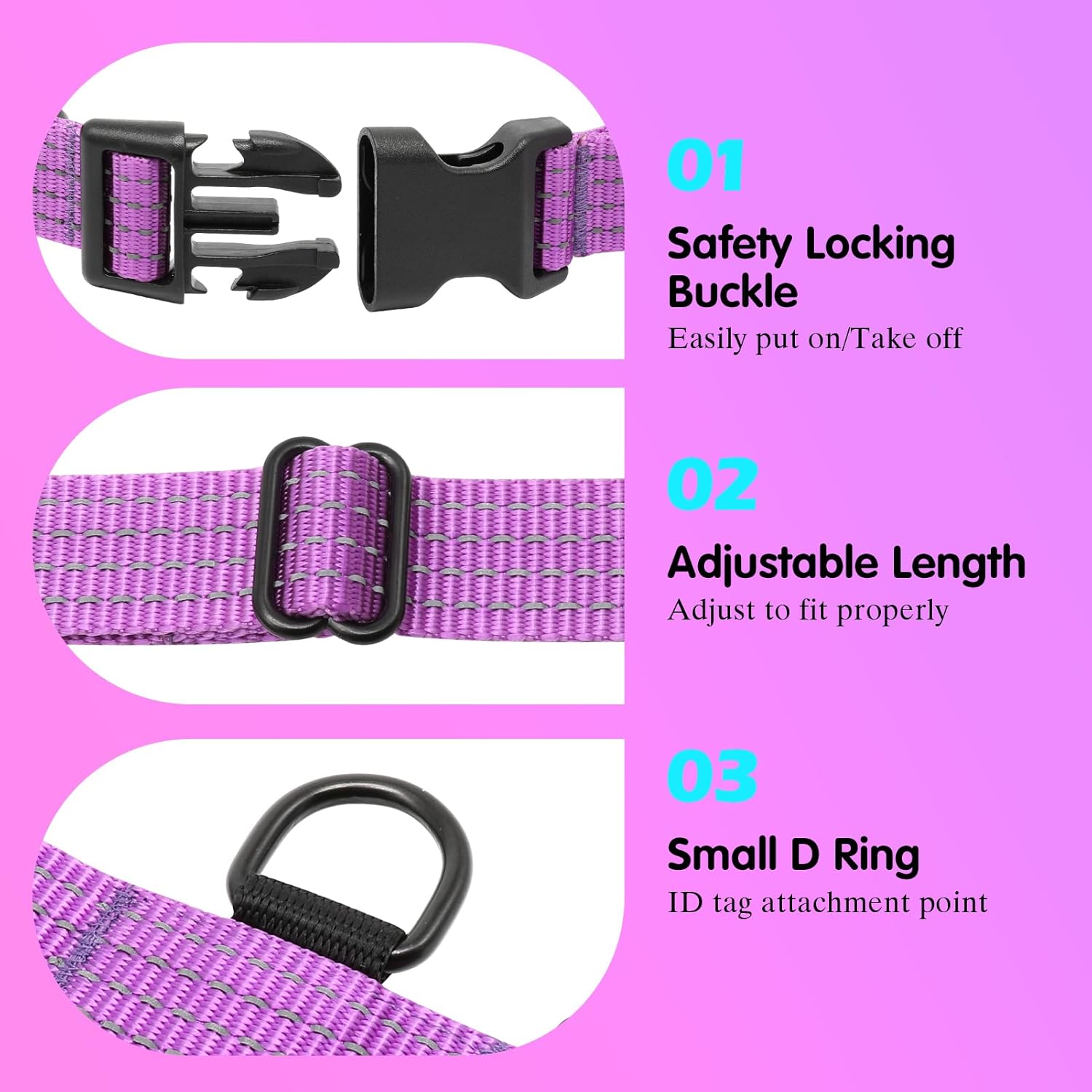 Collar Martingale para perros de entrenamiento, 1 unidad, collares reflectantes ajustables con hebilla, sin tirones, evita que se resbalen para