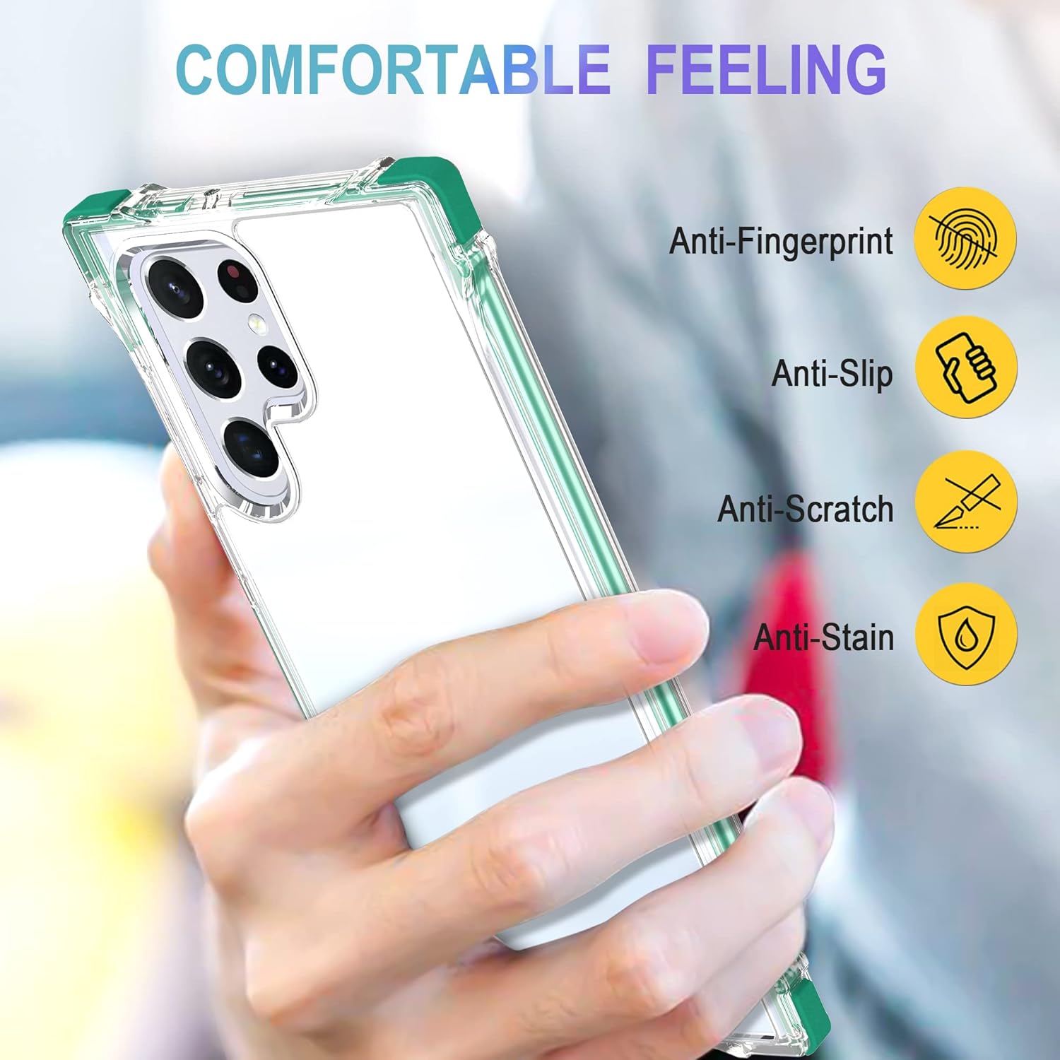 Funda para Samsung Galaxy S22 Ultra, antiarañazos, a prueba de golpes, funda flexible protectora, delgada, transparente, bonita, antigolpes, solo