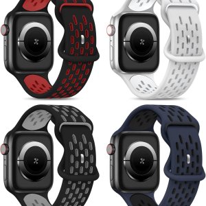Paquete de 4 correas deportivas compatibles con Apple Watch de 1.929 in 1.772 in 1.732 in 1.654 in 1.614 in 1.575 in 1.496 in hombres mujeres correa Paquete de 4 correas deportivas compatibles con Apple Watch de 1.929 in 1.772 in 1.732 in 1.654 in 1.614 in 1.575 in 1.496 in hombres mujeres correa