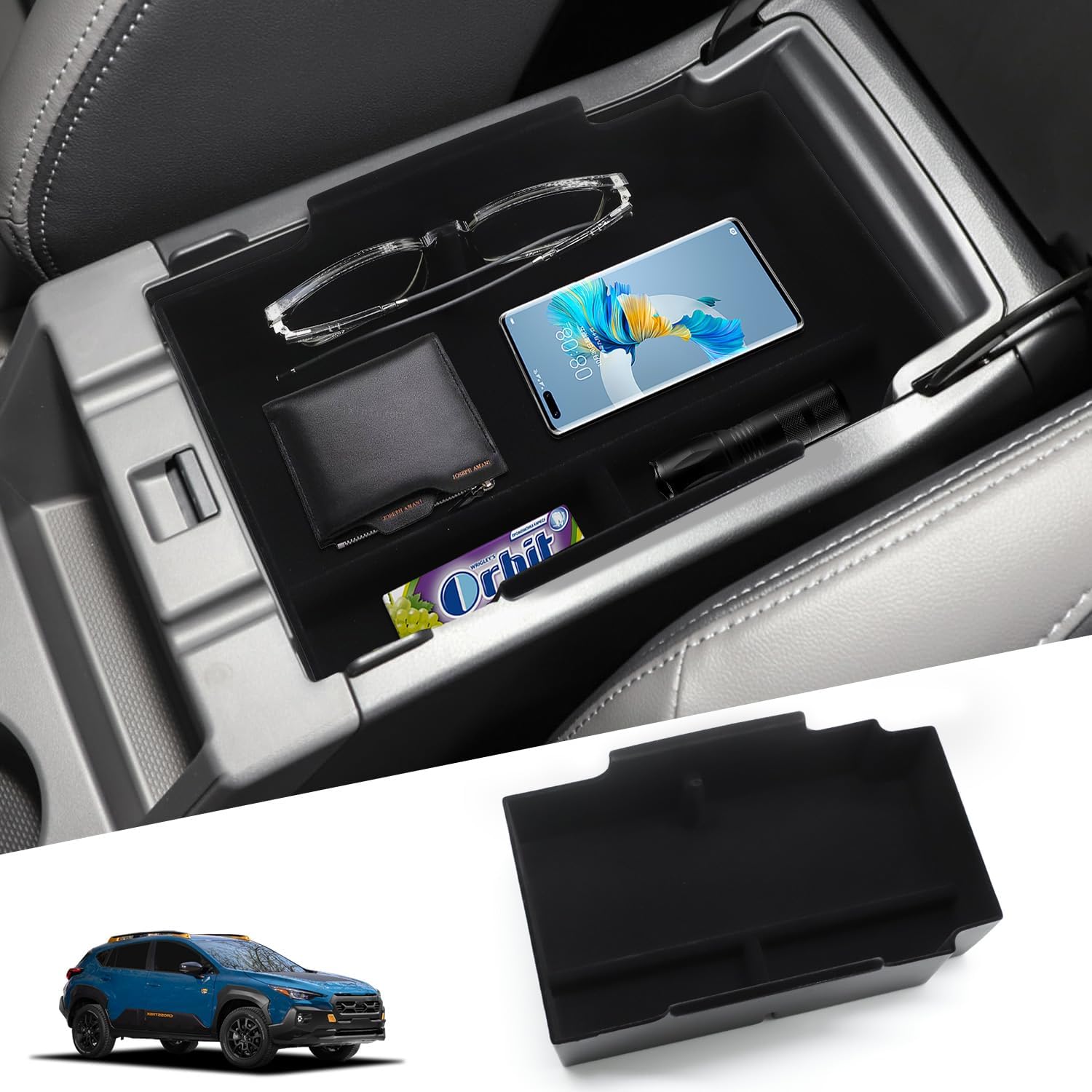 TUAMFO Organizador de consola central para Subaru Crosstrek 2024 2024 Subaru Crosstrek 2024 Subaru Impreza 2024, bandeja de consola Crosstrek e