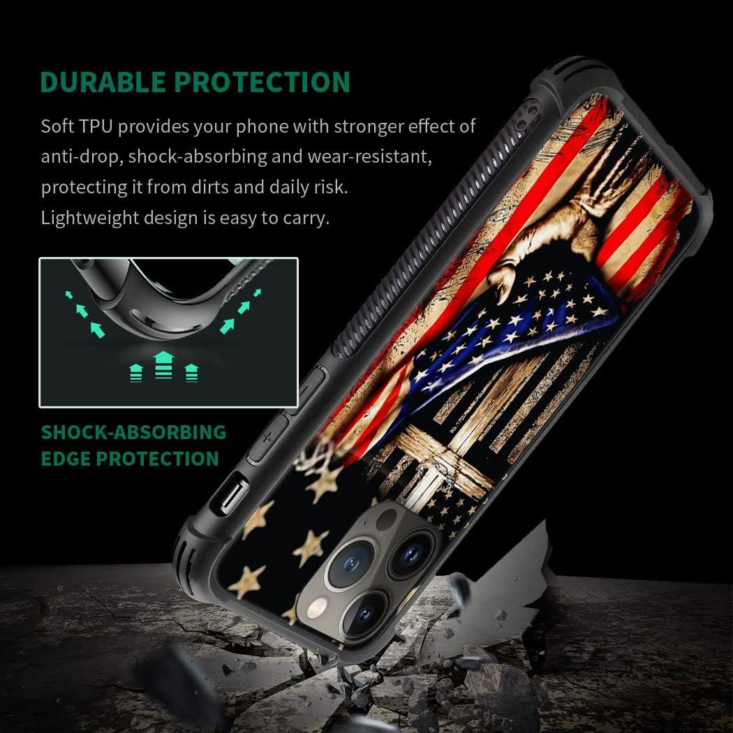 DAIZAG Funda compatible con iPhone 14 Pro, protección completa, a prueba de golpes, antiarañazos, funda de TPU para hombre y mujer, bandera