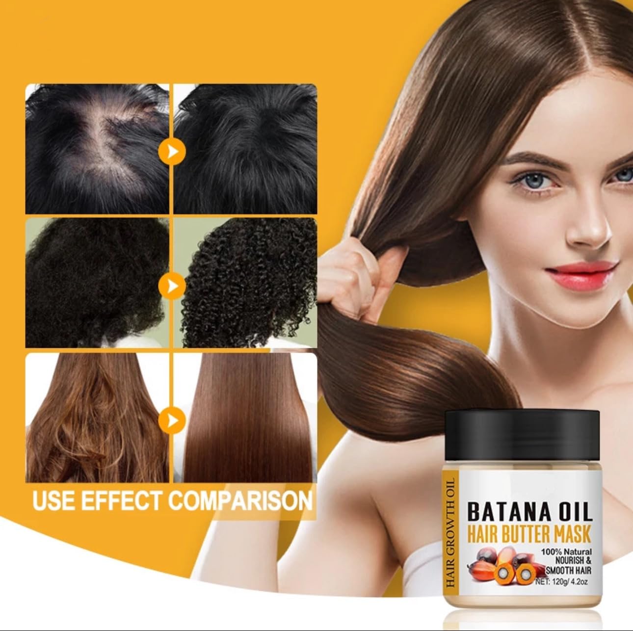 Aceite de batana para el crecimiento del cabello 100% aceite de batana de Honduras como mascarilla capilar, cuero cabelludo y aceite para el