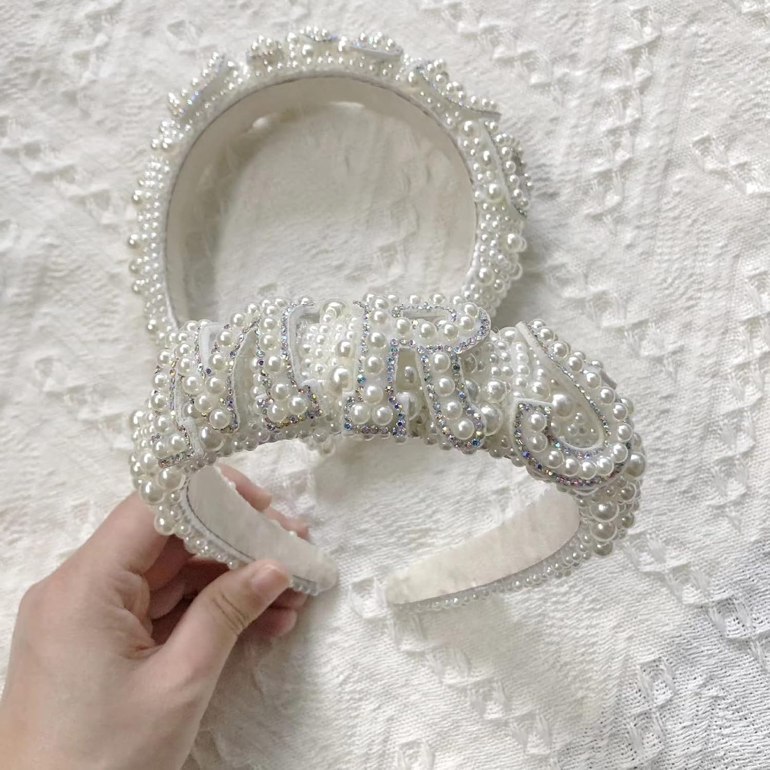 Corona de perlas nupciales, diadema de novia tiara para despedida de soltera, despedida de soltera, boda, luna de miel, regalo de despedida de