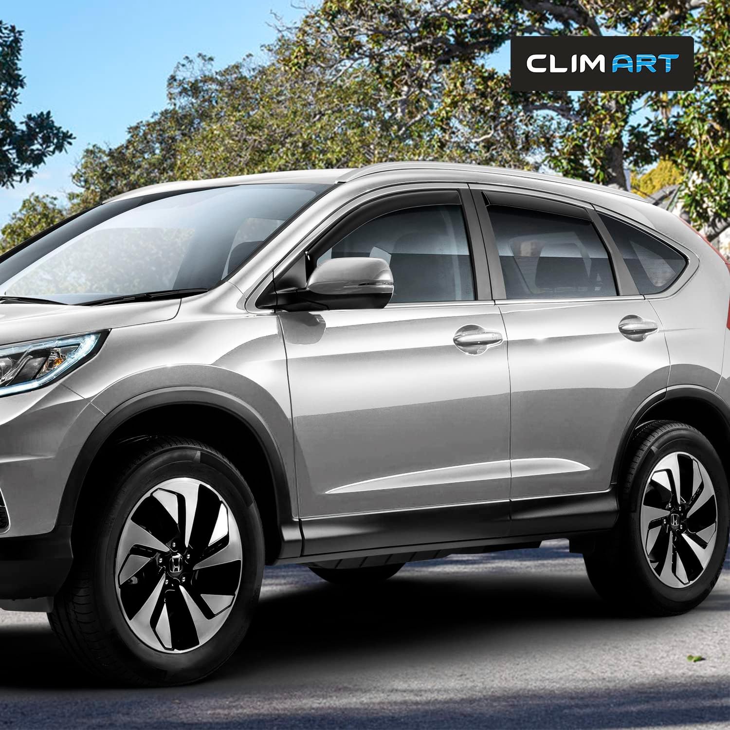 CLIM ART Protectores de lluvia increíblemente duraderos en canal compatibles con Honda CR-V 2012-2016, deflectores de ventana originales, viseras de