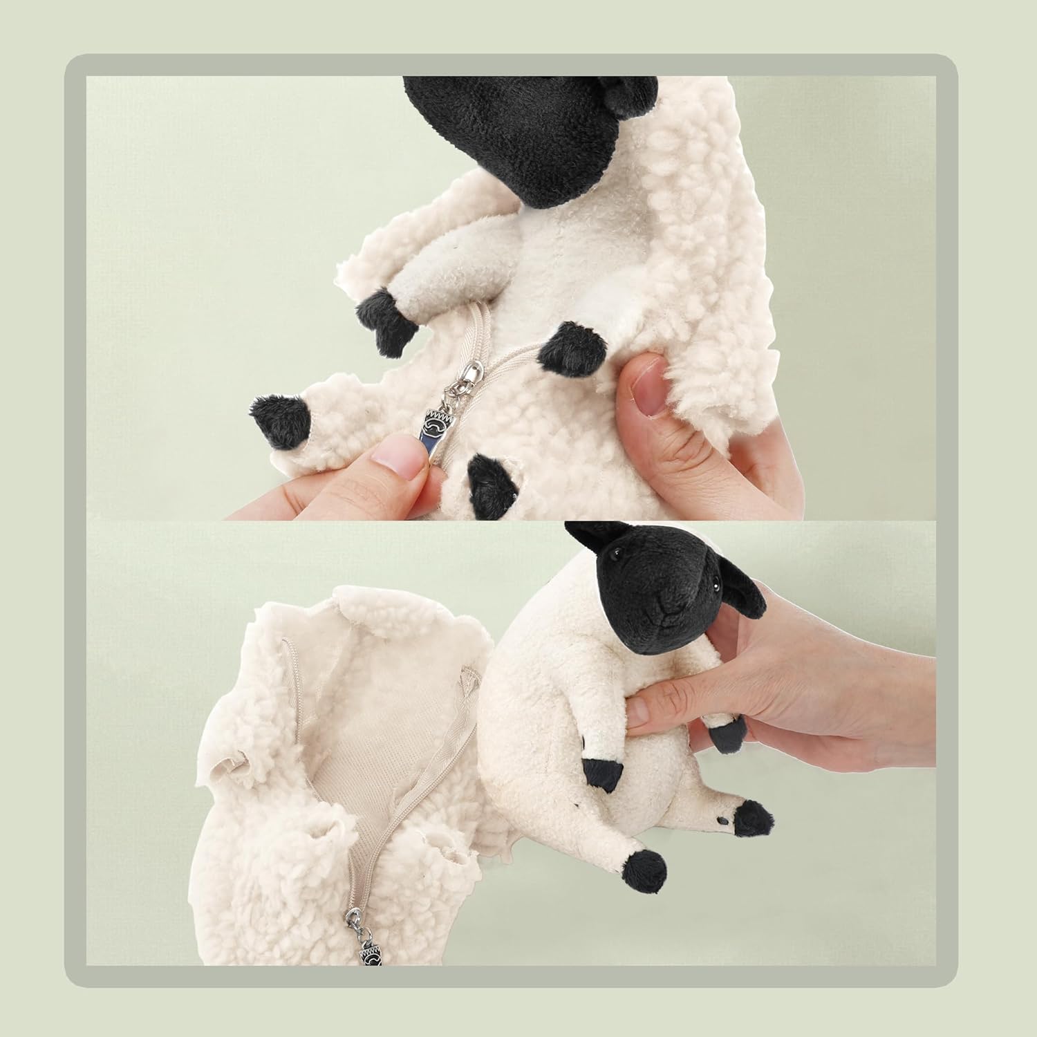 AGRIMONY Lindos animales de peluche de oveja afeitada, juguetes de peluche Kawaii de cordero, día de San Valentín, día de la madre, cumpleaños,