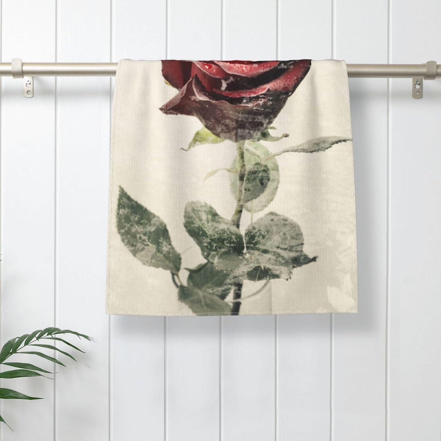 Toallas de mano con rosas para baño, toalla facial de microfibra absorbente, toallas de baño de secado rápido, paños de lavado para cocina, yoga,