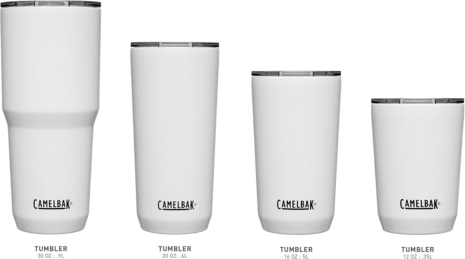 CamelBak Horizon Vaso de 30 onzas, acero inoxidable aislado, tapa trimodo, color blanco