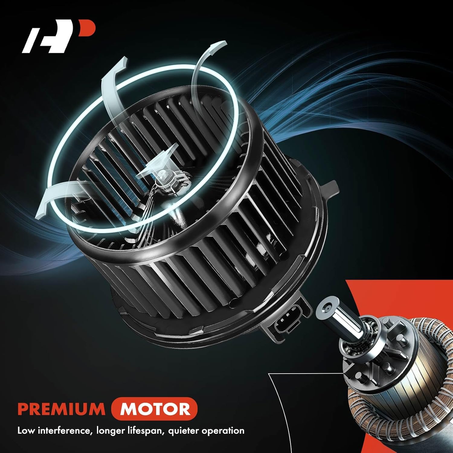 A-Premium Motor de ventilador de calefactor HVAC AC con jaula de ventilador de repuesto para vehículos Chevy, GMC, Cadillac – Silverado 1500, Sierra