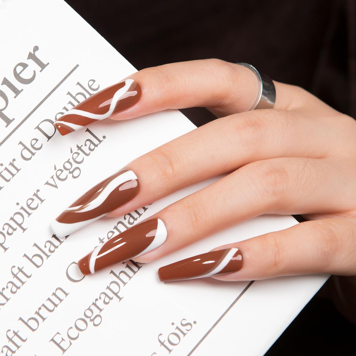 MEGIOR Esmalte de uñas de gel marrón de 0.5 onzas líquidas, esmalte de uñas de gel marrón Saddlebrown, lámpara de uñas LED UV, esmalte de uñas de