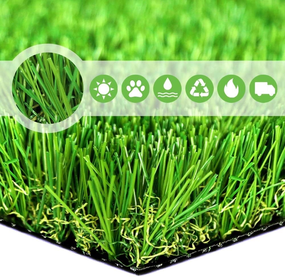 x6.5 – Alfombra de césped artificial sintética gruesa de lujo, realista, perfecta para paisajes interiores y exteriores, 5.5 pies x 6.5 pies (35.75