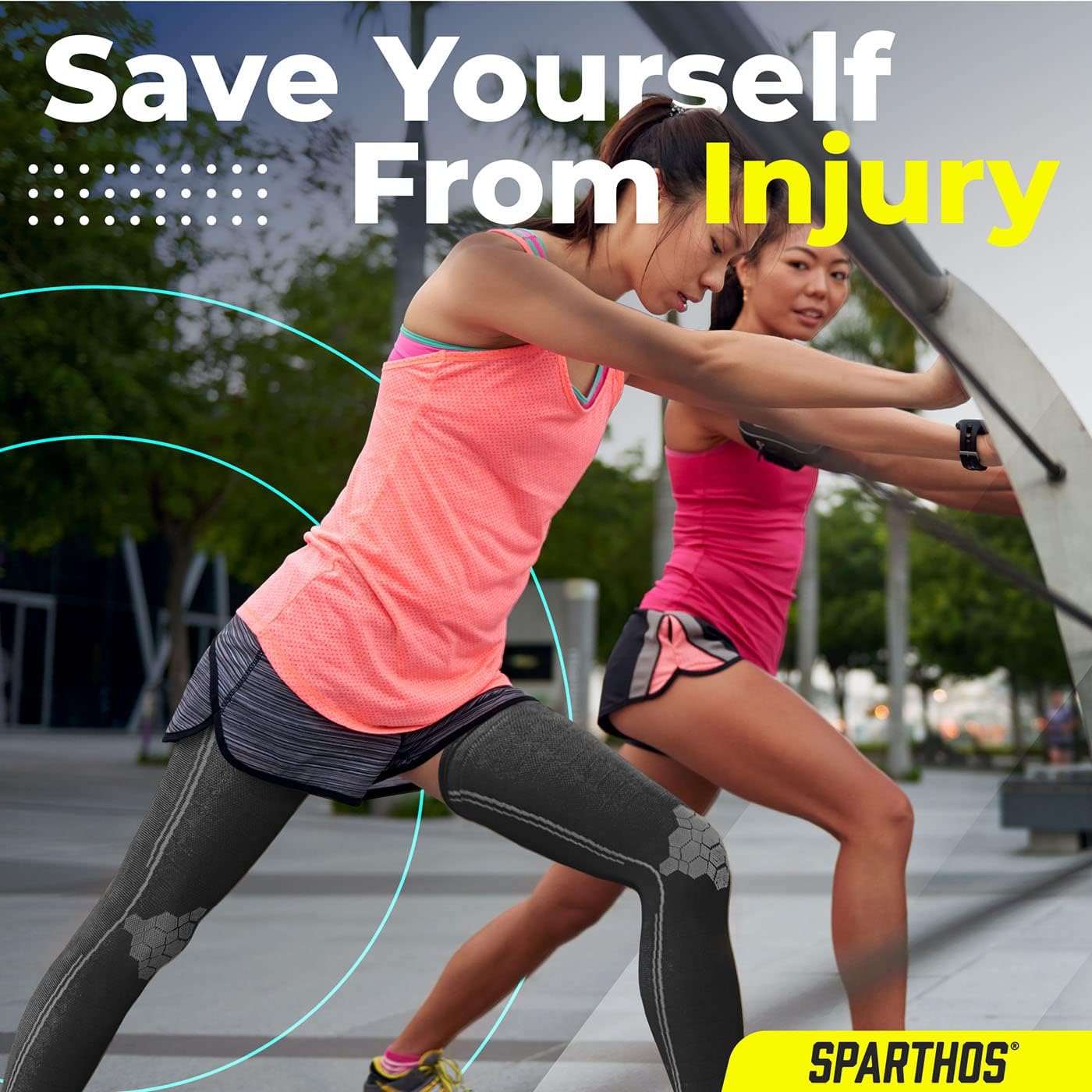 Sparthos Mangas de compresión para piernas, ayuda en la recuperación y apoya el estilo de vida activo, innovadora mezcla elástica transpirable,