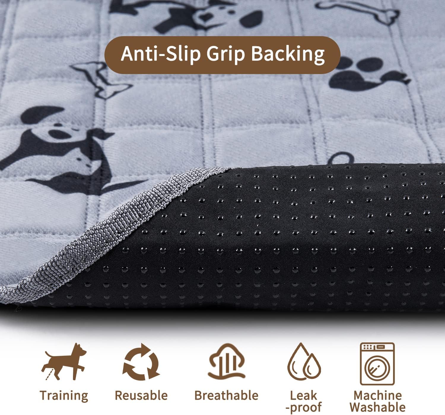 MelonArt Paquete de 2 almohadillas lavables para orina de perro, reutilizables, de 18 x 24 pulgadas, antideslizantes, impermeables, para interiores,