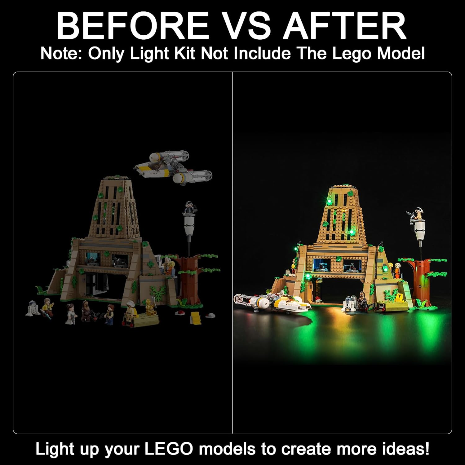 Kit de luz LED mejorado para Lego Star Wars A New Hope Yavin 4 Rebel Base Building Set, compatible con Lego 75365 (modelo no incluido)