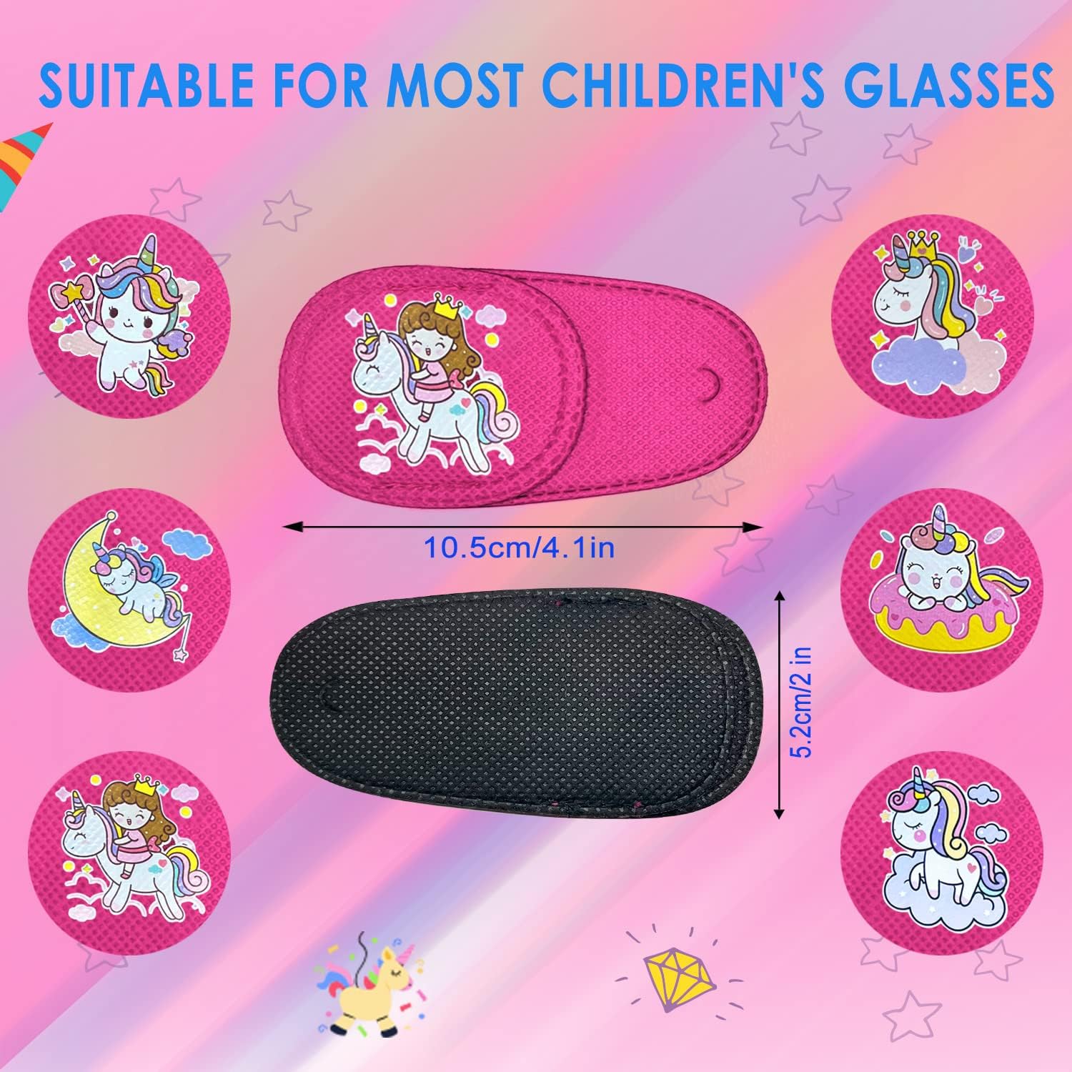 6 parches para ojos para niños y niñas, colorido y suave, parches para ojos perezosos para ojos izquierdos o derechos, más estilos (para cubrir el