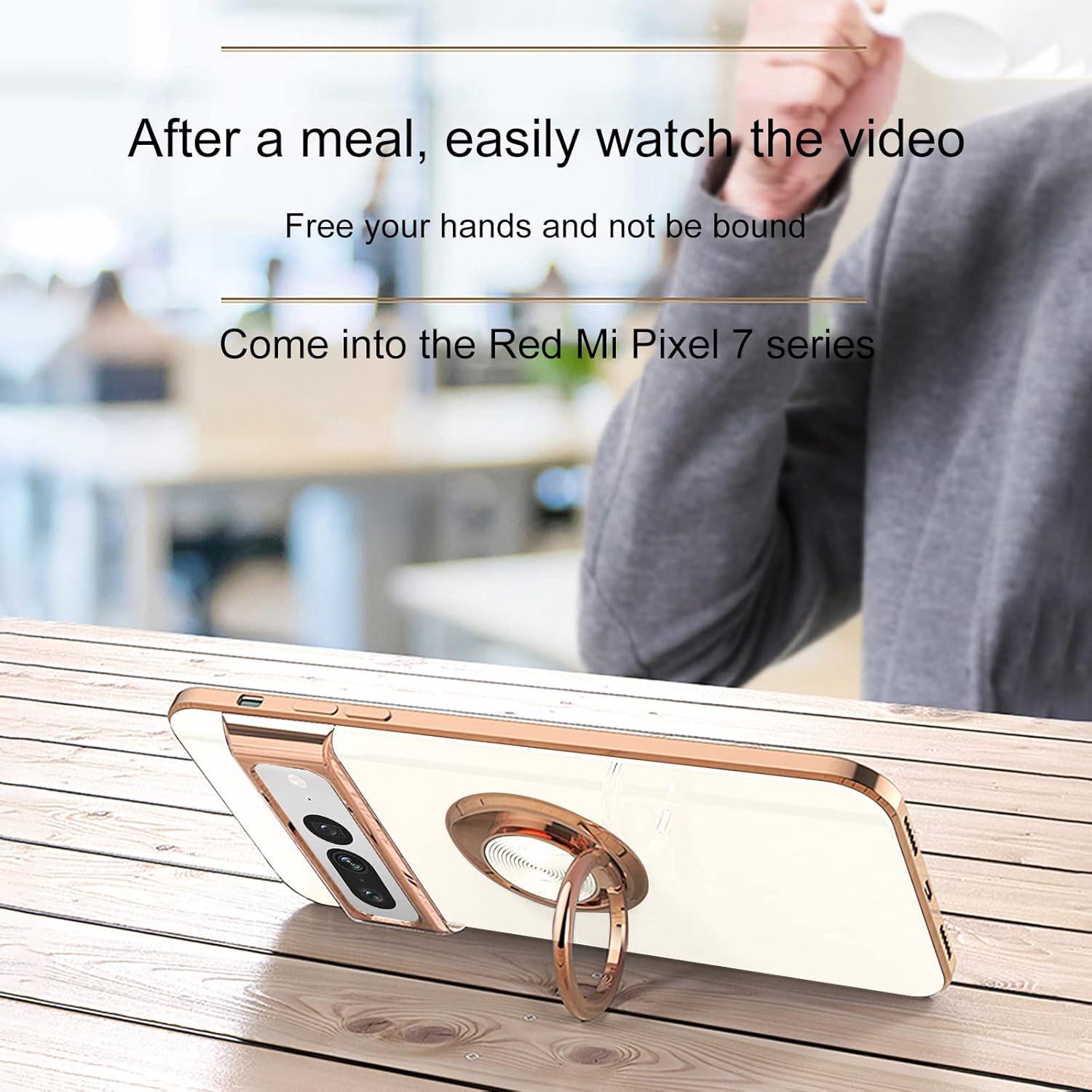 Urarssa Funda compatible con Google Pixel 7 Pro para mujeres y niñas, soporte magnético giratorio para automóvil, funda suave a prueba de golpes,