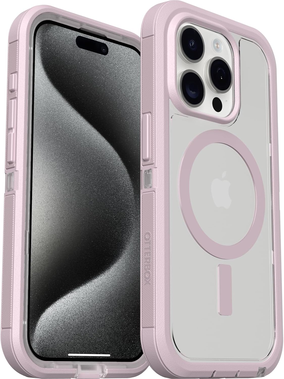 OtterBox Funda transparente para iPhone 15 Pro (solamente) Defender Series XT – Mountain Frost (transparente), sin pantalla, resistente, se ajusta a