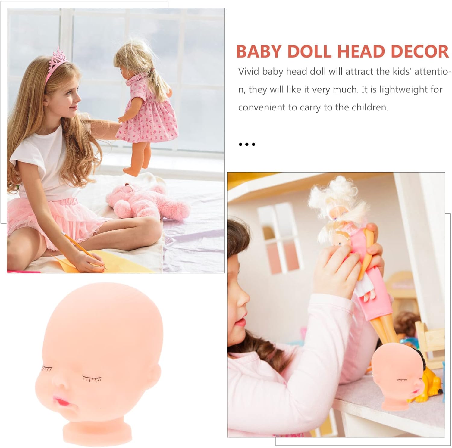 Sewroro 10 piezas de cabezas de muñeca esculpir cabeza calva maniquí mini pieza de simulación para manualidades, muñecas de bricolaje, decoración de