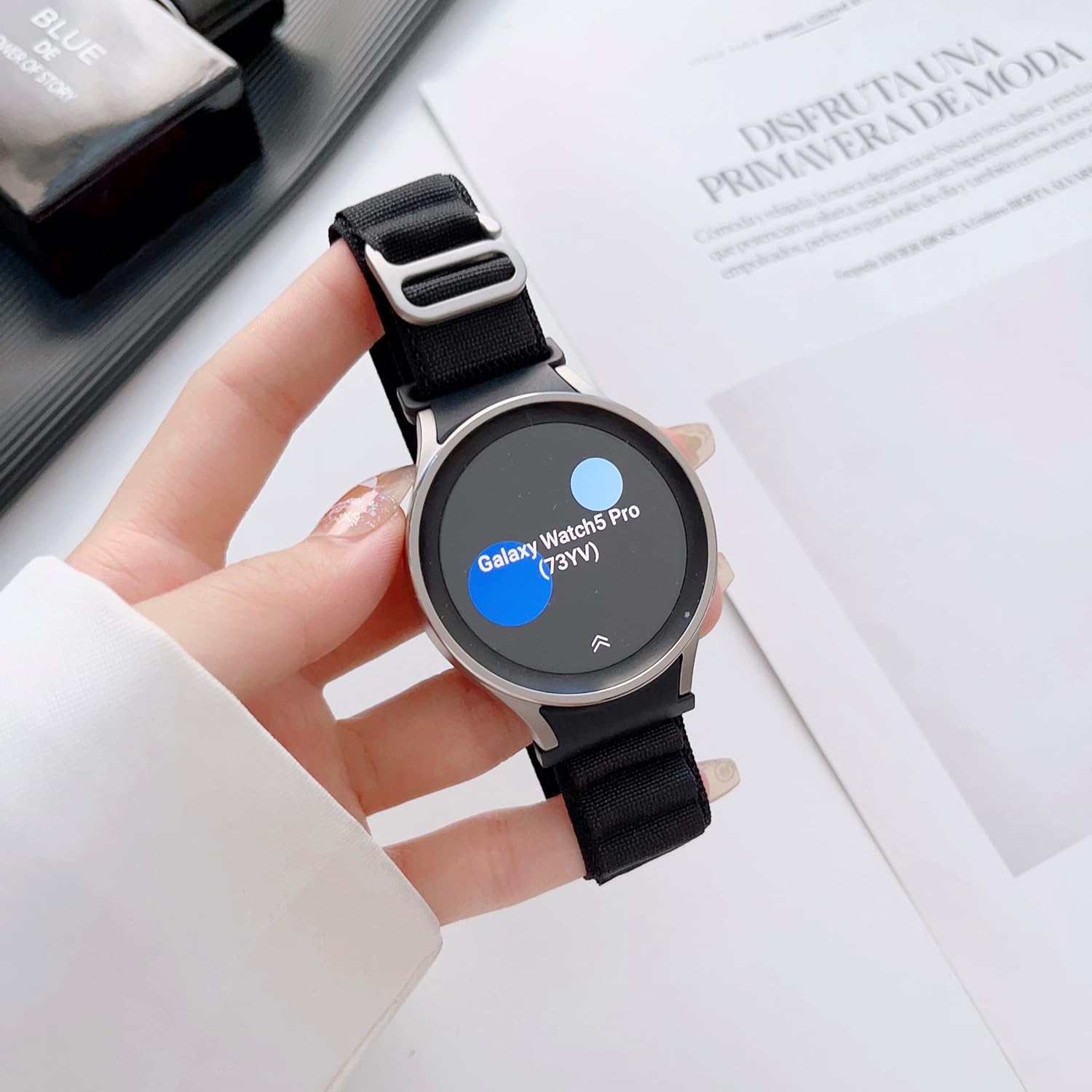 Correa de reloj de nailon compatible con Samsung Galaxy Watch 6 5 4 correas de 1.575 in 1.732 inWatch 5 Pro Band 1.772 inWatch 4 6 Classic Band