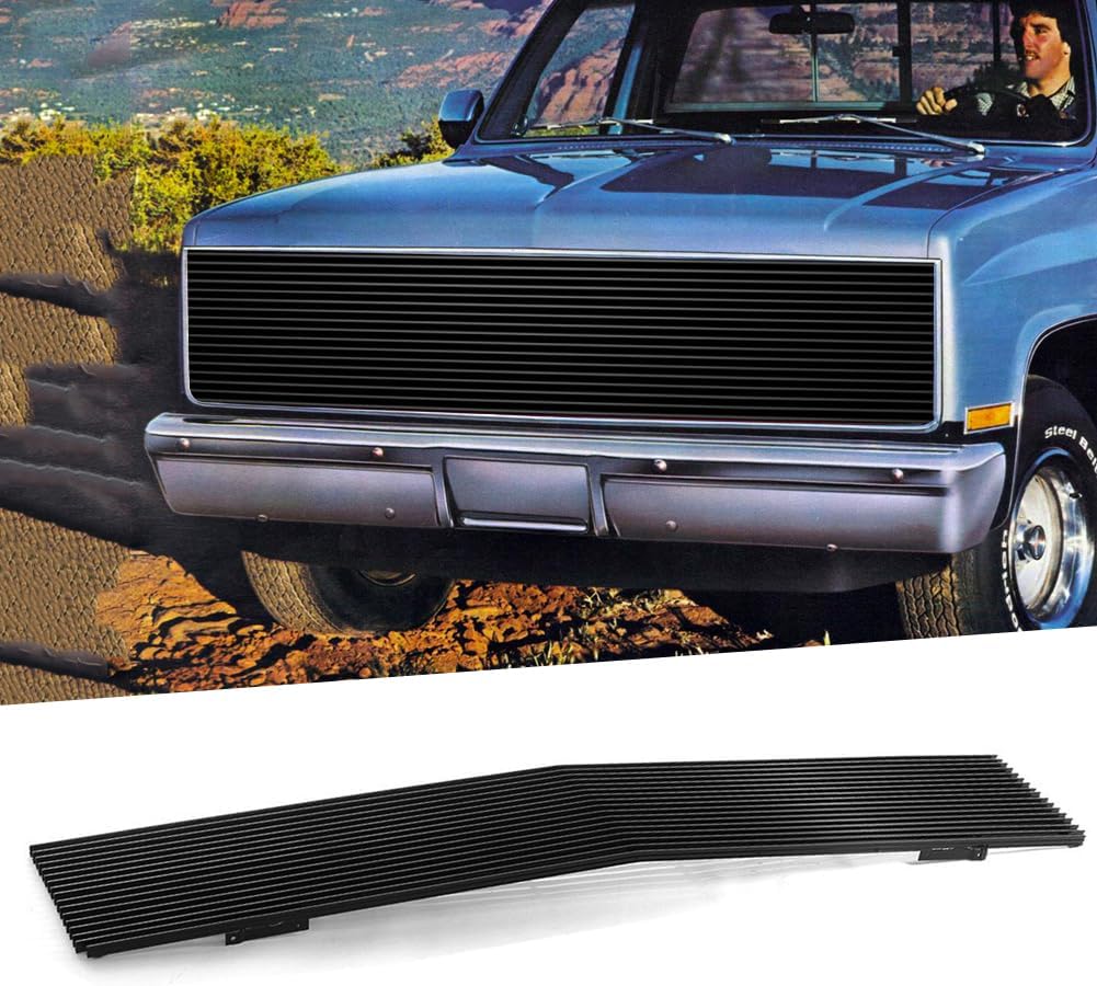 Parrilla frontal negra para Chevy GMC Pickup Suburban Blazer Jimmy Phantom Billet 1981 82 83 84 85 86 1987 Chevy GMC Pickup Suburban Blazer Jimmy