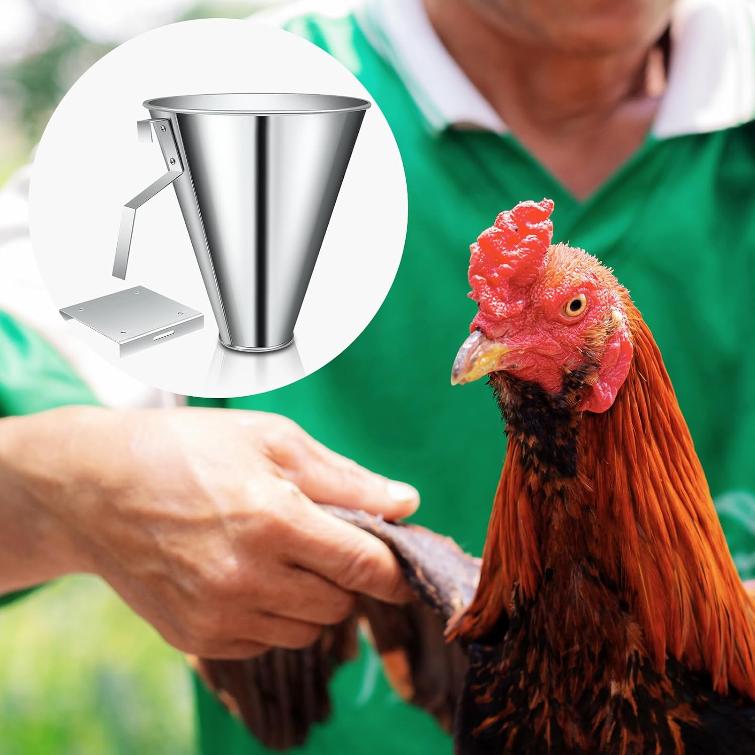 4 unidades de cono de restricción para aves de corral, diseño de embudo con parte trasera plana, cono de restricción de conos de procesamiento de