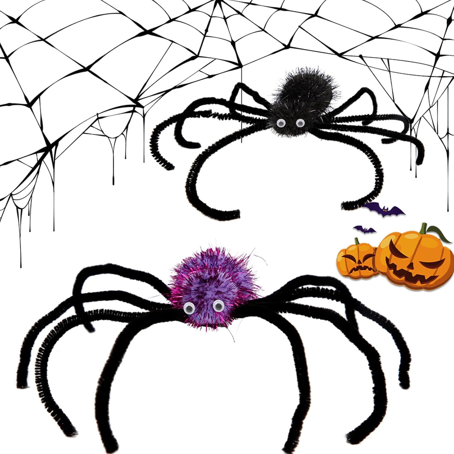 Paquete de 2 pinzas para el cabello de Halloween para mujeres y niñas, pinzas para el pelo de araña, pinzas para el cabello de telaraña, horquillas