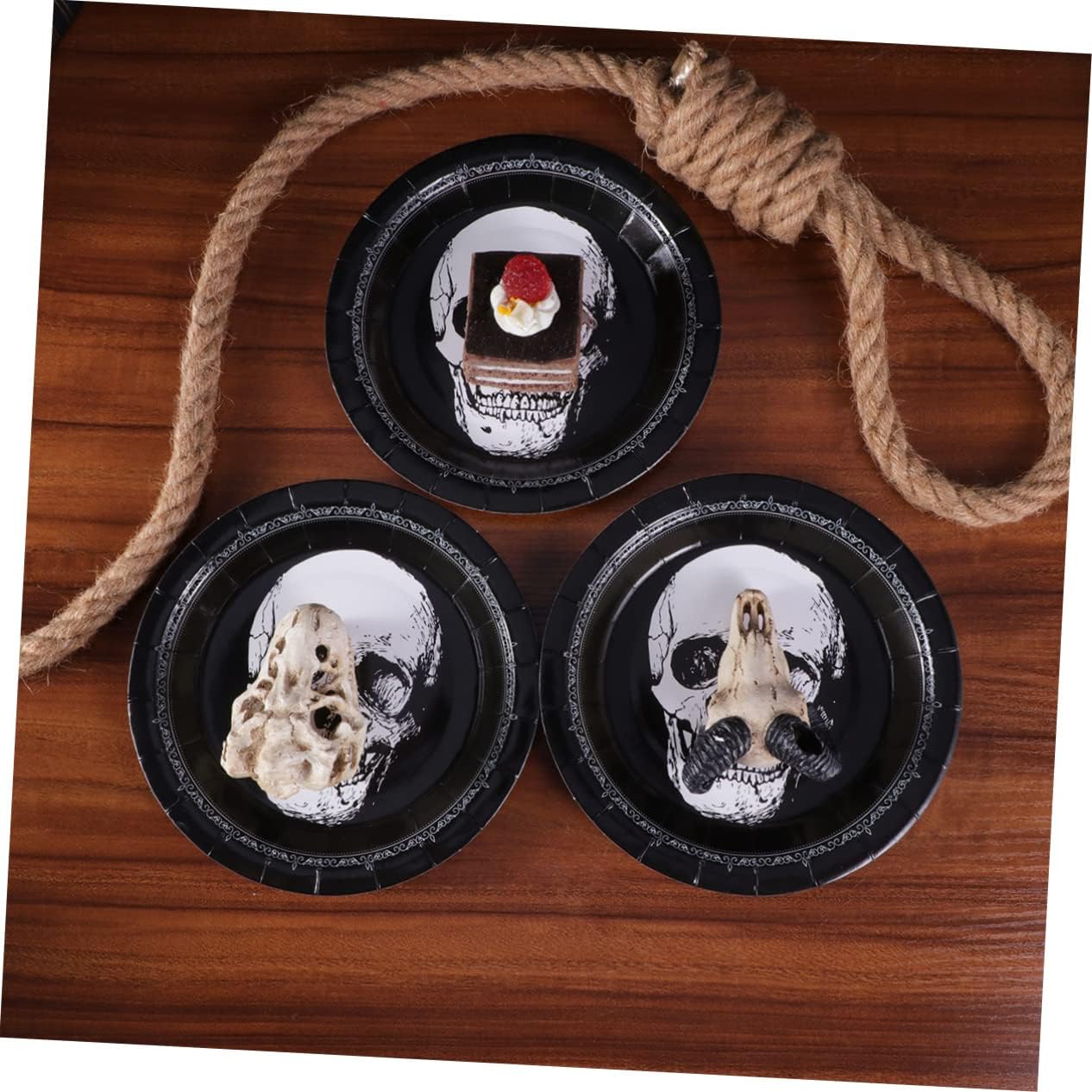 jojofuny 30 platos decorativos para servir alimentos, platos decorativos para cupcakes, platos de fiesta de Halloween, bandeja de aperitivos,