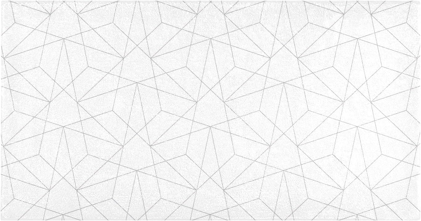 Joisal Tapetes de baño de felpa con patrón geométrico abstracto para suelo de baño, alfombra de baño absorbente antideslizante, alfombra de baño
