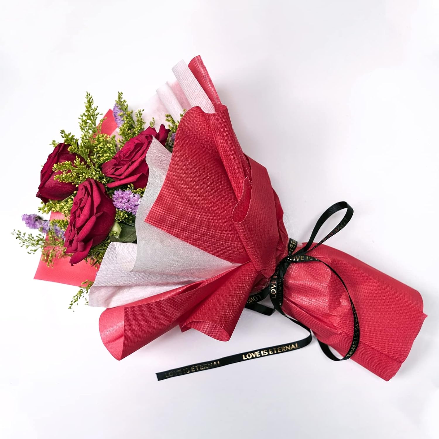 MECCANIXITY Cinta de satén de 38 de pulgada delgada de 50 yardas de San Valentín, cintas de grogrén personalizadas moradas para envolver regalos,