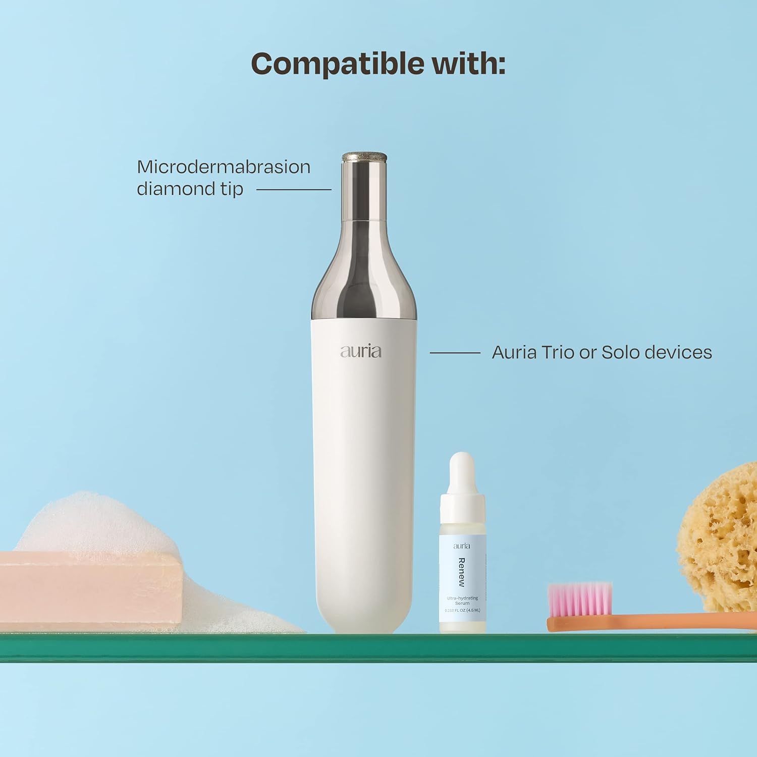 Auria Punta de exfoliación de diamante – Compatible con máquinas de microdermoabrasión Vita Solo y Trio Home