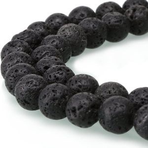 Adabele GY18-6 – 2 hebras de piedras preciosas curativas de roca volcánica negra natural de lava volcánica de 0.236 pulgadas, cuentas de piedra Adabele GY18-6 – 2 hebras de piedras preciosas curativas de roca volcánica negra natural de lava volcánica de 0.236 pulgadas, cuentas de piedra