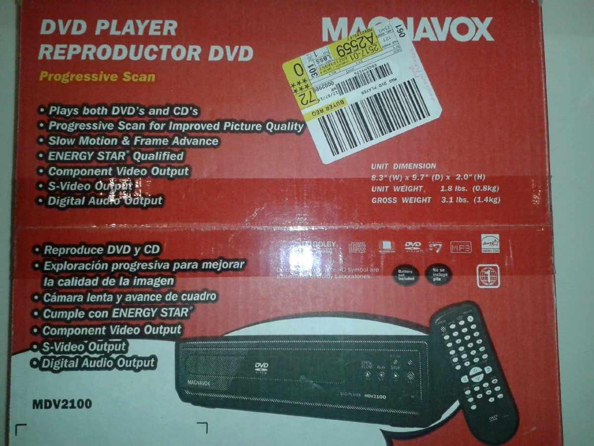 Magnavox Reproductor de DVD Mdv2100f7 Wzoom de exploración progresiva Búsqueda de cámara lenta
