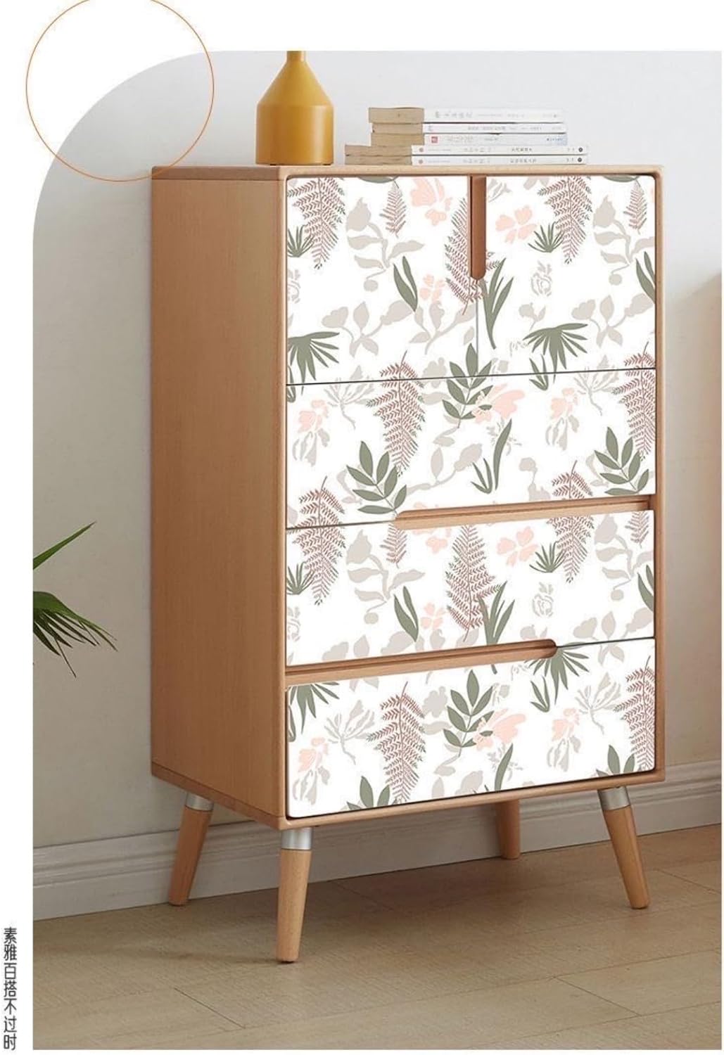 Revestimiento de cajón con diseño floral rosa para despegar y pegar, papel tapiz autoadhesivo de vinilo extraíble, decorativo, para estantes,