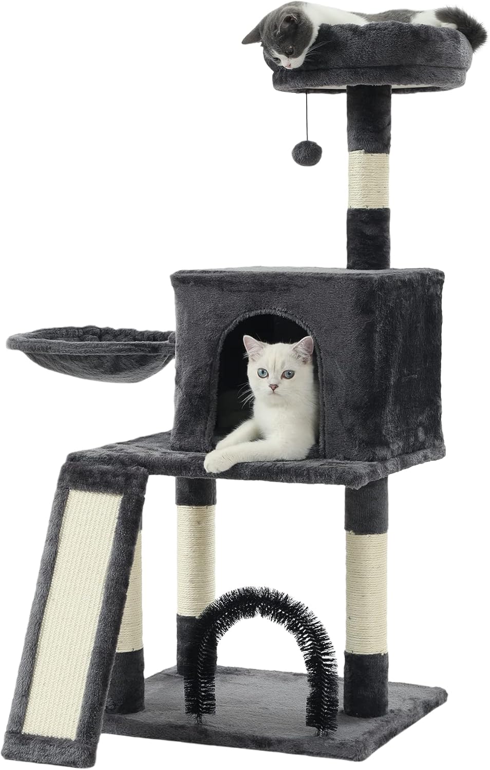 HOOPET Árbol para gatos, torre para gatos de 44 pulgadas para gatos de interior, centro de actividades para gatos de varios niveles con postes y